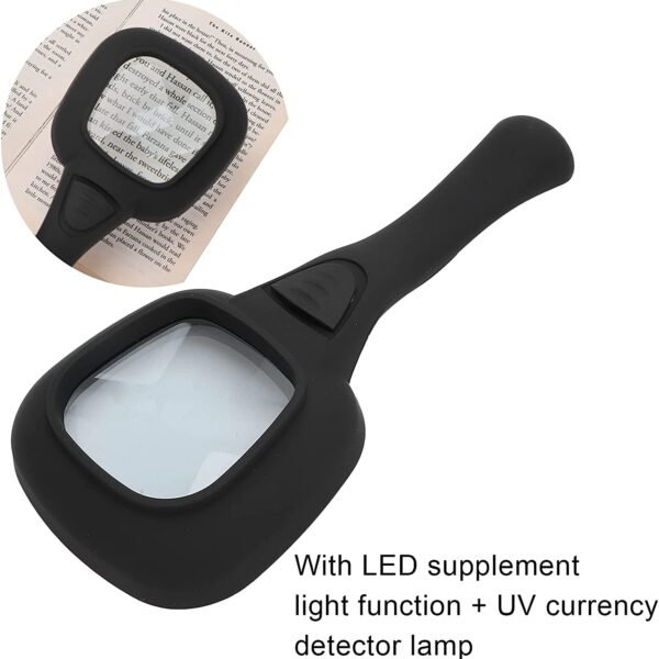 Handheld LED Magnifying Glass – 6 Lighted Magnifier for Reading & Inspection