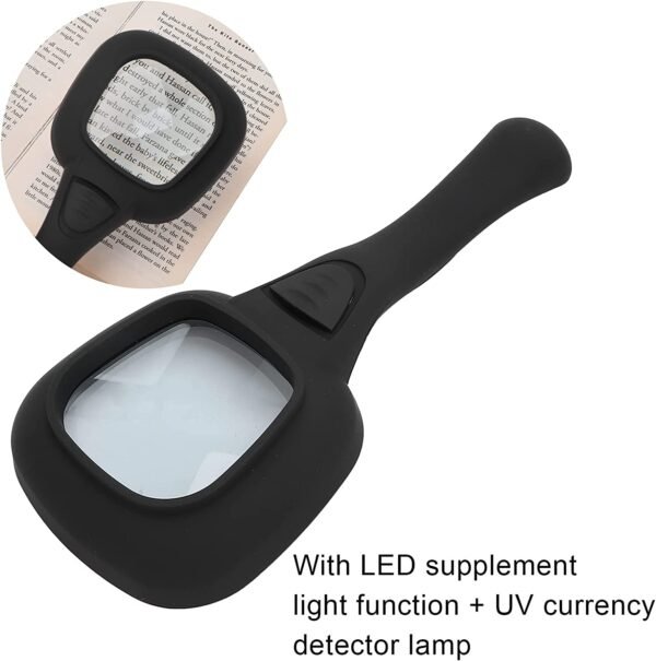 Handheld LED Magnifying Glass – 6 Lighted Magnifier for Reading & Inspection