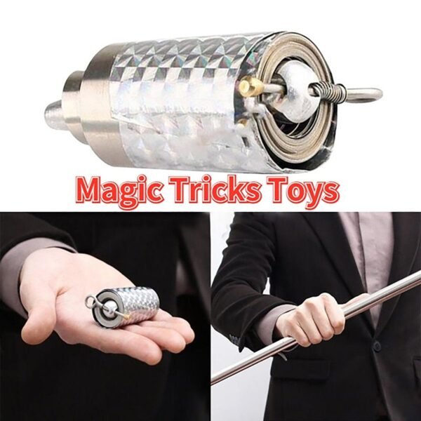 6139dc427ae3c2fad58f9f15-large_1ed7fea1-4e13-46d1-9799-5bf1747a2d6e.jpg Magic Toy Metal High Elasticity Steel Silver Appearing Cane Magic Toy Magic Steel