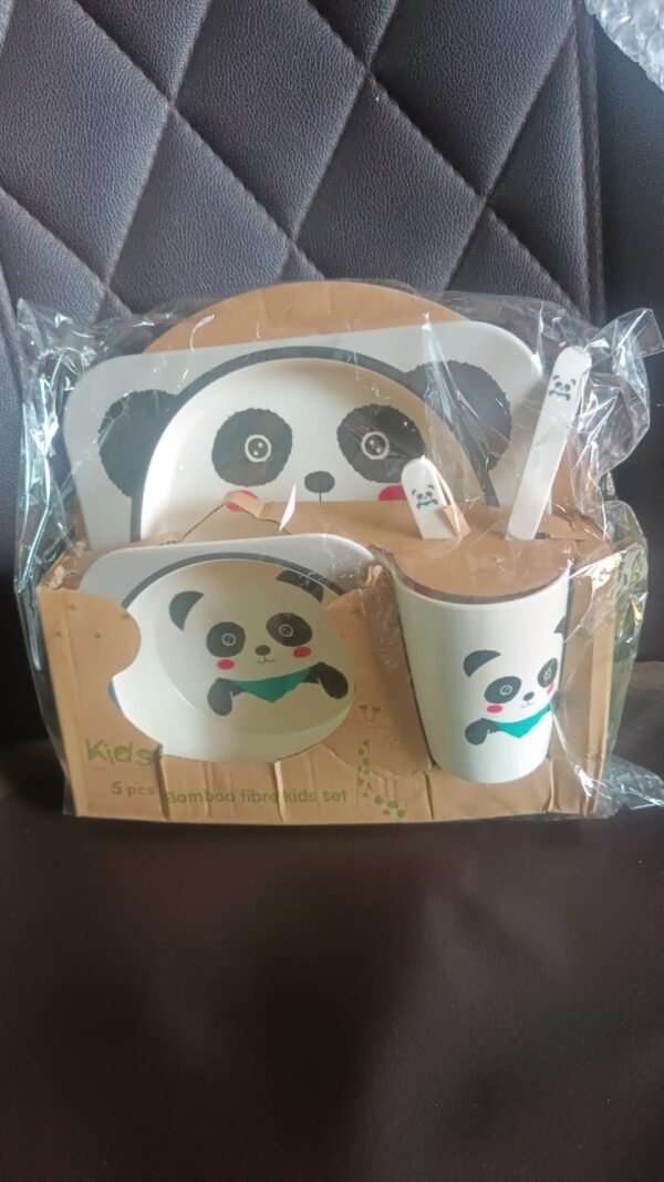 Eco-Friendly Panda-Themed Kids Dinnerware Set (5 Pc)