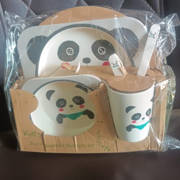 Eco-Friendly Panda-Themed Kids Dinnerware Set (5 Pc)