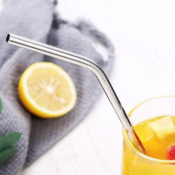 616p1ZYCSRL._SL1500.jpg Reusable Stainless Steel Drinking Straws Bent (4 Bent Straws, 1 Brush)