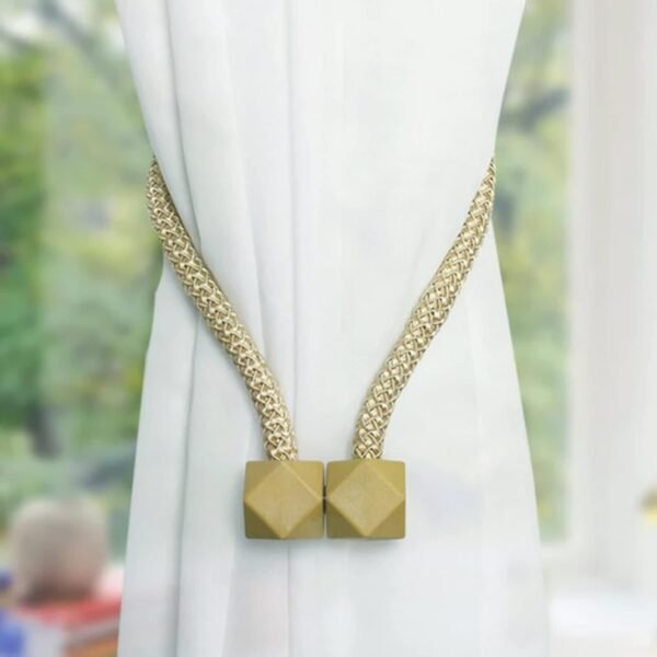 Non-Magnetic Curtain Tiebacks: Decorative Pearl Design (2 Pc (Without Magnet Buckle)