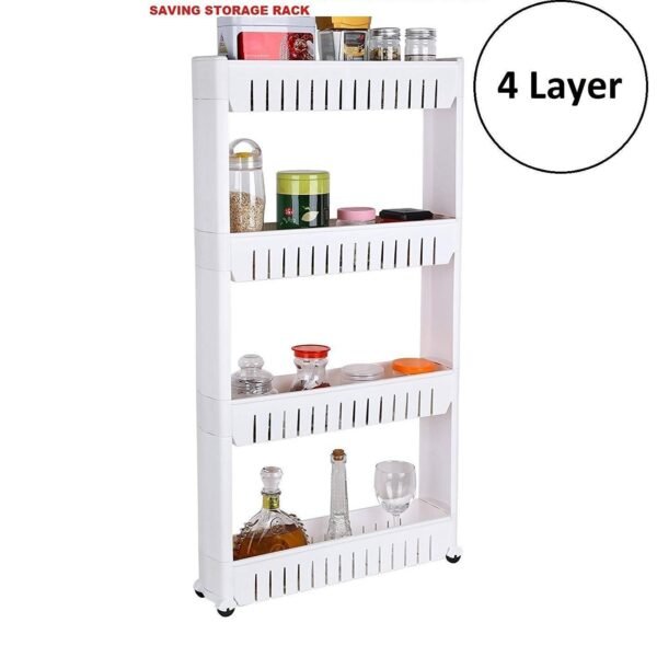 Multipurpose 4 Layer Space Saving Storage Organizer Rack Shelf