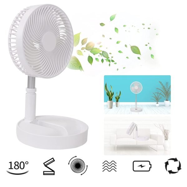 Telescopic Foldable Electric Desktop Fan – Adjustable & Portable