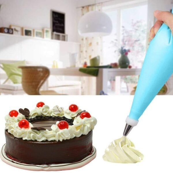 Cake Decorating Nozzle with Piping Bag Stainless Steel Piping Cream Frosting Nozzles