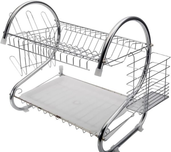 61MkD2gp2uL._AC_SL1000.jpg STAINLESS STEEL RECTANGLE DISH DRAINER RACK / BASKET WITH DRIP TRAY