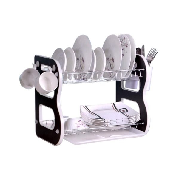 61SmnMMM7VL._SL1500.jpg DISH DRAINER TWO LAYER DISH DRYING RACK WITH DRAIN BOARD