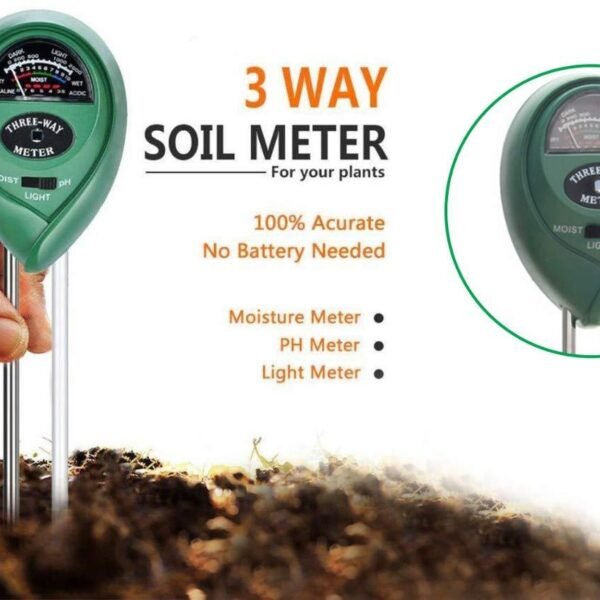Soil Tester 3-in-1 Plant Moisture Sensor (Green)