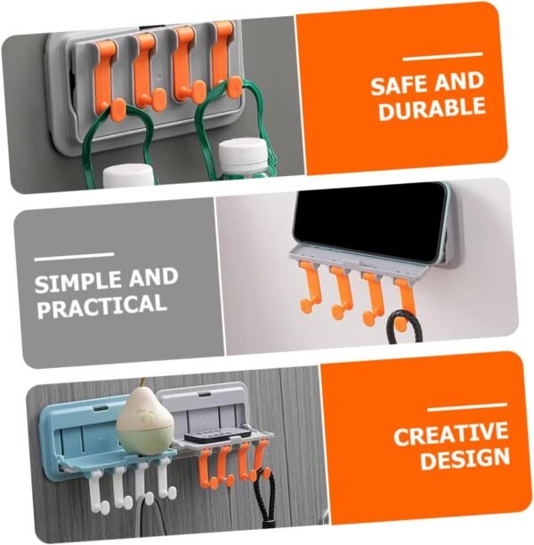 61bWpho-n-L._AC_SL1281.jpg Wall Mounted Hook Towel Hook Rack Foldable Wall Hooks Mobile Holder Stand