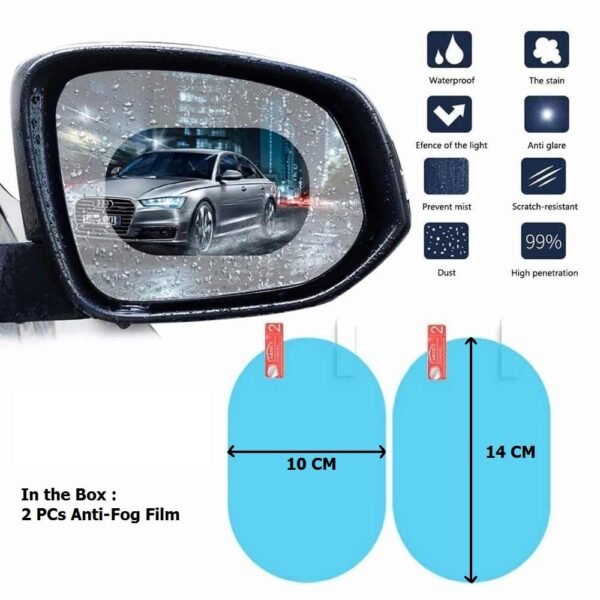 Anti-Fog & Anti-Scratch Rearview Mirror Film – HD Protective Sticker (1 Pc)