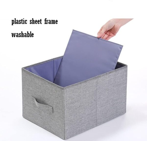 61e3Yla6cBL._AC_SL1024.jpg FOLDABLE STORAGE BOX WITH LID AND HANDLES, COTTON AND LINEN STORAGE BINS AND BASKETS ORGANIZER FOR NURSERY, CLOSET, BEDROOM, HOME
