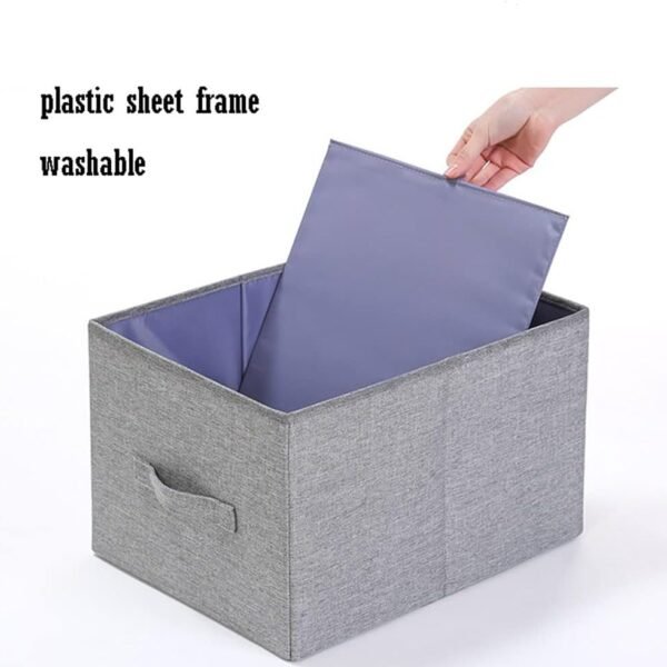 61e3Yla6cBL._AC_SL1024.jpg FOLDABLE STORAGE BOX WITH LID AND HANDLES, COTTON AND LINEN STORAGE BINS AND BASKETS ORGANIZER FOR NURSERY, CLOSET, BEDROOM, HOME