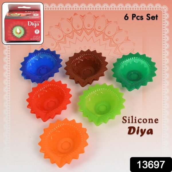 Silicone Diya for Diwali Attractive Design Colourful Diya Combo, Diwali (6 Pcs Set)
