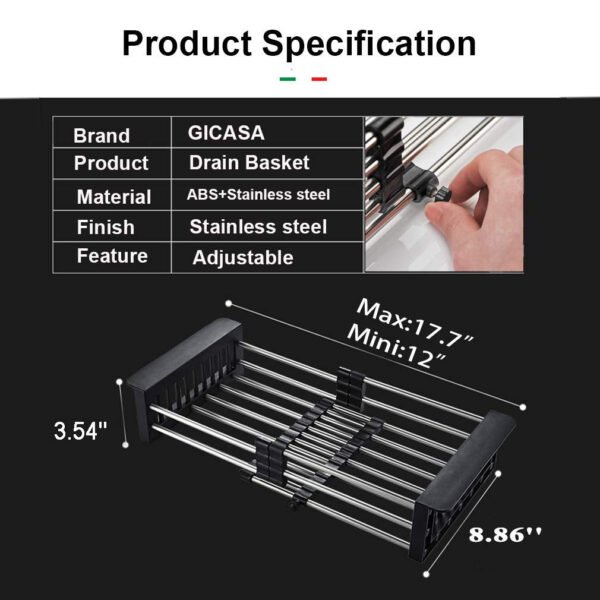 61goLpKcvgL_8e4d2574-dc1a-4738-bb0e-6d34c3a32514.jpg Stainless Steel Expandable Kitchen Sink Dish Drainer