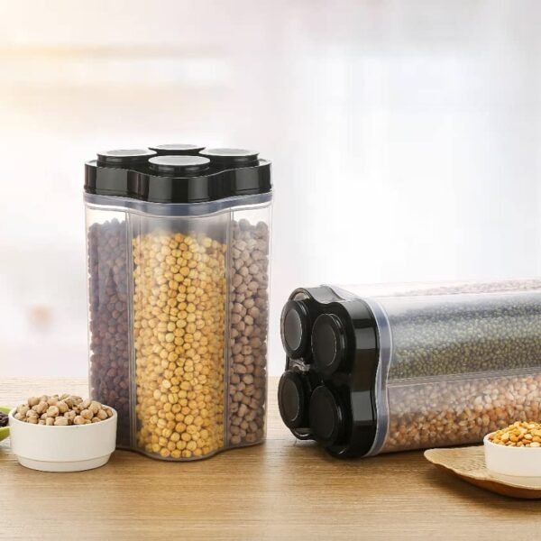 61pfi_NGBcL._SL1280.jpg Plastic Lock Food Storage 4 Section Container Jar for Grocery, Fridge Container.