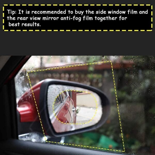 Anti-Fog & Anti-Scratch Rearview Mirror Film – HD Protective Sticker (1 Pc)