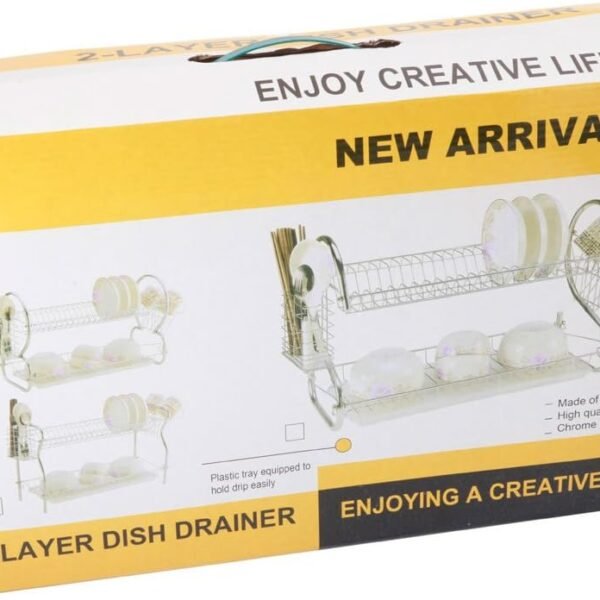 61sRTb1pJRL._AC_SL1000.jpg STAINLESS STEEL RECTANGLE DISH DRAINER RACK / BASKET WITH DRIP TRAY