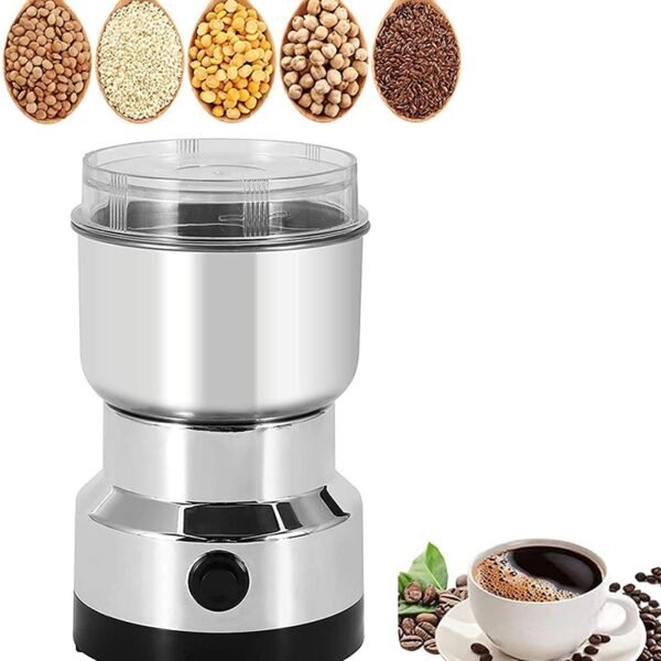 Multi-Functional Electric Stainless Steel Herbs Spices Nuts Grain Grinder with Stainless Steel Bowl, Portable Coffee Bean Seasonings Spices Mill Powder Machine Grinder Machine for Home and Office