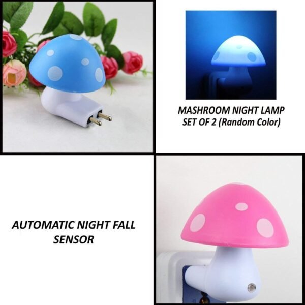 61w1BMCLz4L._SL1200.jpg Automatic Night Sensor Mushroom Lamp (0.2 watt, Multicolour)
