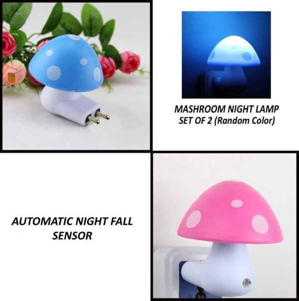61w1BMCLz4L._SL1200.jpg Automatic Night Sensor Mushroom Lamp (0.2 watt, Multicolour)