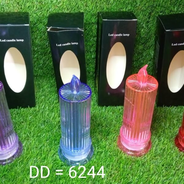 Big Simple Candles for Home Decoration, Crystal Candle Lights, Diwali (Multicolor)