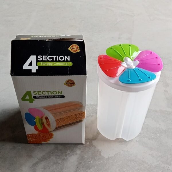 4 Section Storage containers airtight Transparent Food Plastic Storage Container