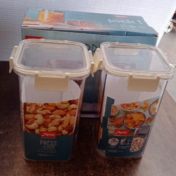 Apex Press N’ Lock Airtight Kitchen Storage Container Set (2Pc/1400ml) Approx
