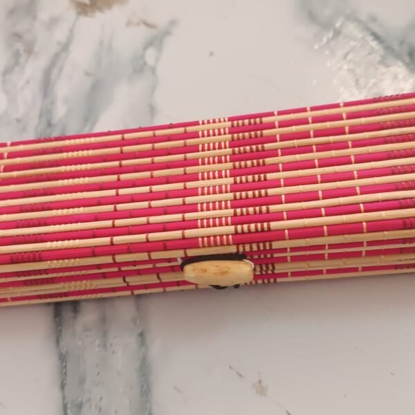 Multi-Purpose Handcrafted Bamboo Mat Style Pen Pencil & Makeup Box (1 Pc)