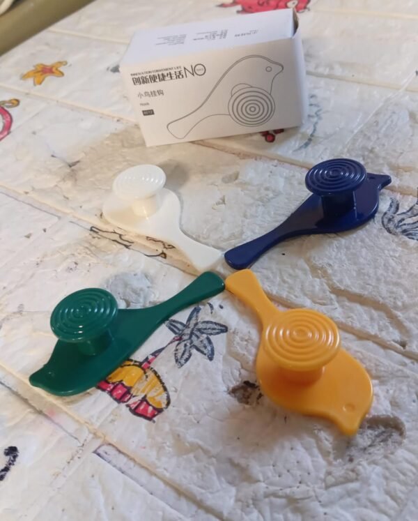 Bird Hook self Adhesive Hooks Wall Mounted Hook Shower Towel Hook (4 Pc Set)