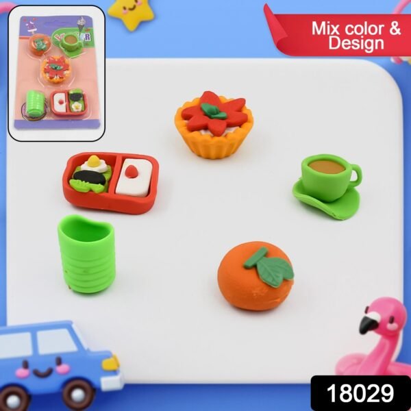 3D Mix Design Erasers – Cute & Colorful Novelty Erasers for Kids, School (1 Set)
