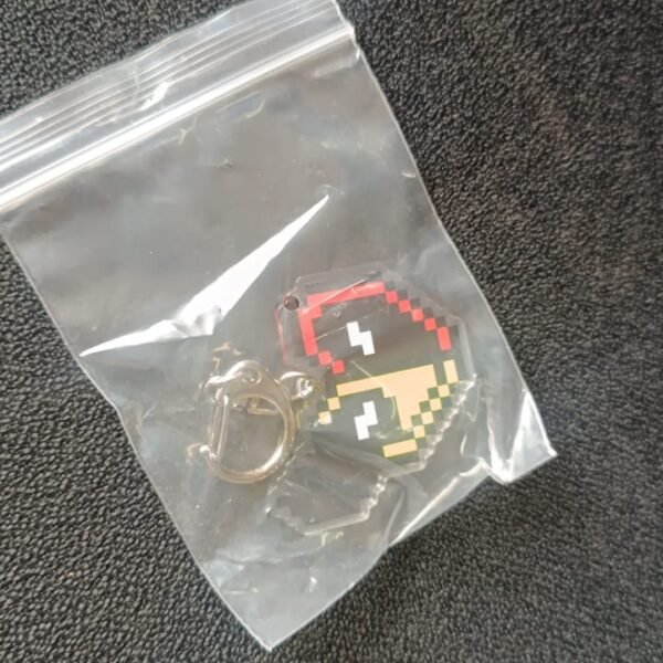 Pixel Style Acrylic Cartoon Keychain with Funky Design (1 Pc)