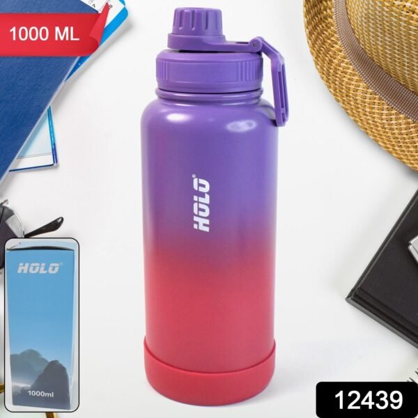 Two Tone Pink Stainless Steel Water Bottle | Copper Coated Vacuum Insulation (1000ml)