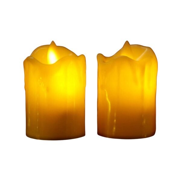 Set of 24 Multicolor Flameless Melted Design Candles for Decoration, Diwali