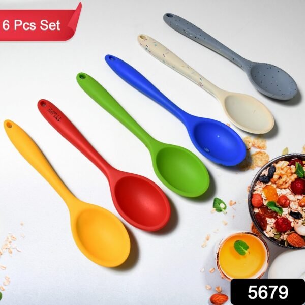 Silicone Multipurpose Basting Spoon Heat-Resistant Non-Stick Cooking Set (6 Pcs)