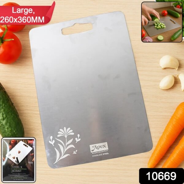 65b4ccf0-715d-4d5b-b5d4-e305b30255d6.jpg Apex Large Stainless Steel Multipurpose Chopping & Cutting Board (260x360mm / 1 Pc)