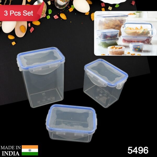 Food Grade Plastic Kitchen Storage Container Set with Air Seal Lock (3 Pc Set)