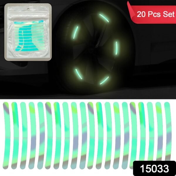 65d8245a-3638-4139-b776-cc3749b3c95e.jpg Car Wheel Hub Reflective Car Stickers, Night Warning (20 Pcs Set/ Multicolored)