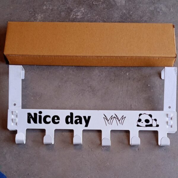 Heavy-Duty Carbon Steel Door Hook Hanger Rack (1 pc / 6 Hook / White)