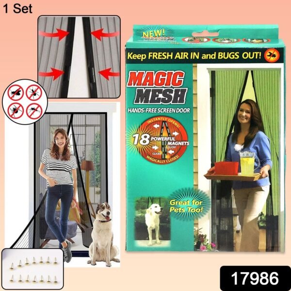 Magic Mesh Hands-Free Screen Door Instant Opening (1 Set)