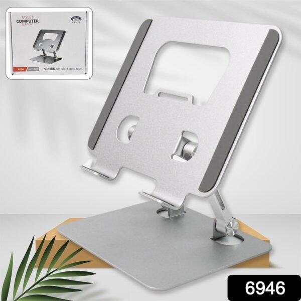 6699561c-fd52-4b7b-847b-d1acdd6febad.jpg Tablet Stand Metal Alloy Adjustable Bracket, Ergonomic Foldable Metal Tablet Holder