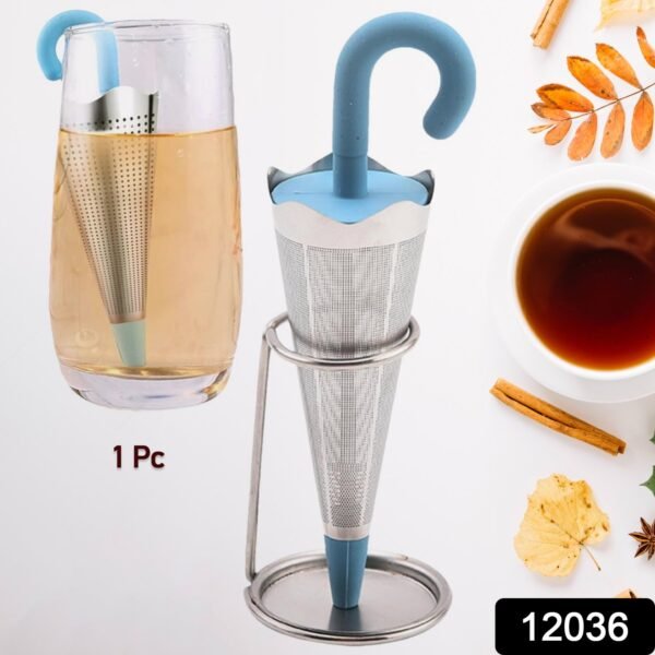 66_5ecde2f5-11f6-400f-a9c7-a037c720f595.jpg Reusable Cute Umbrella Tea Strainer With Tray / Stand (1 Pc)