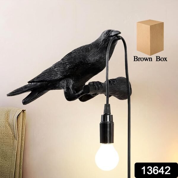 Crow Birds Table Lamps with Vintage Edison Bulb, Bird lamp (1 Set)