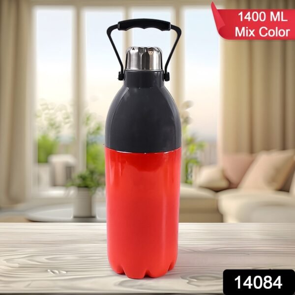 Plastic Sports Bottle Insulated, Leakproof, BPA-Free (1400ml / Mix Colour)