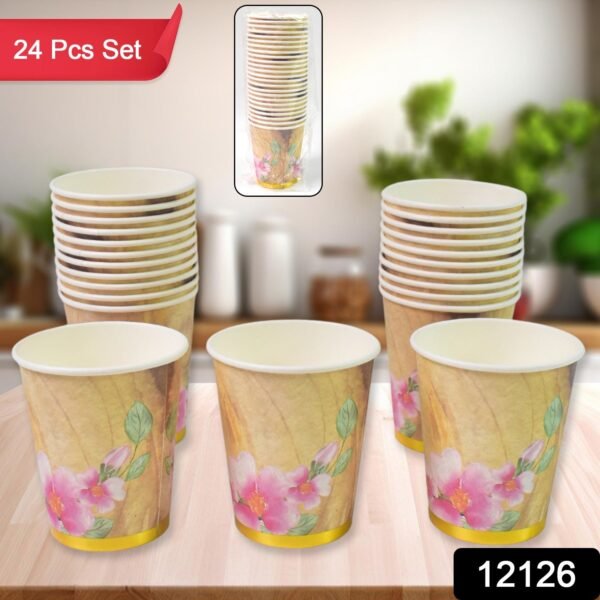 68.jpg Disposable Paper Cups, Disposable Tea, Coffee Cups (24 Pcs Set / Mix Color & Design)