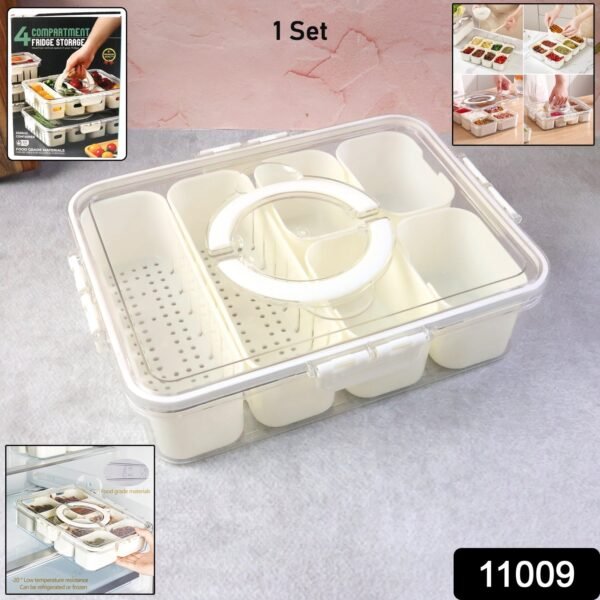 6-Compartment Fridge Storage Box with Lid