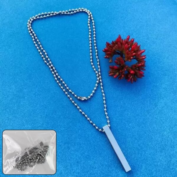 Plain Stick Shape Locket With Chain Stainless Steel Necklace (1 Pc)