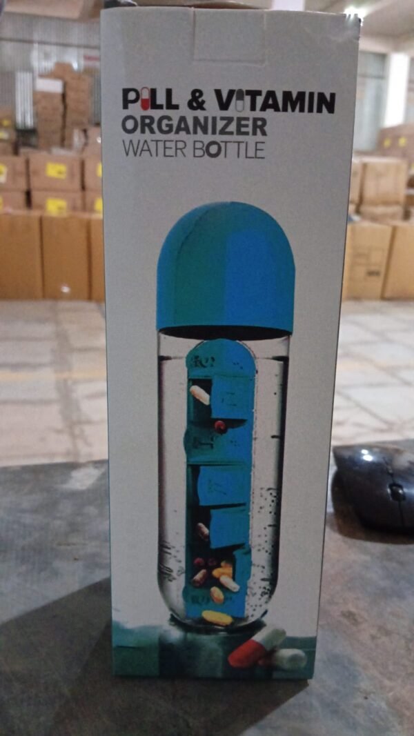 6880bde7-92e6-4e0e-ba34-6adff096df21.jpg Multi-Use Pill & Water Bottle for Travel (600 Ml, Mix Color)