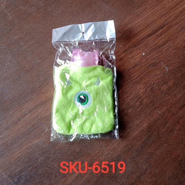 6957b222-7c1f-4531-9a06-1cfaffdb2903_b1c45b04-8bf0-4bf8-9fff-78c223849b98.jpg Green One-Eyed Monster Print Small Hot Water Bag with Cover for Pain Relief