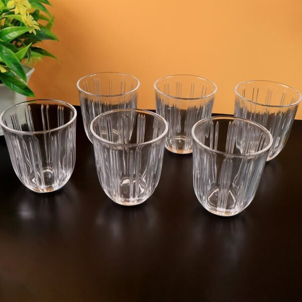 Premium Transparent Glass Tumbler Set, Tumbler (256ML / 6 Pc)